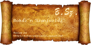 Bokán Szaniszló névjegykártya
